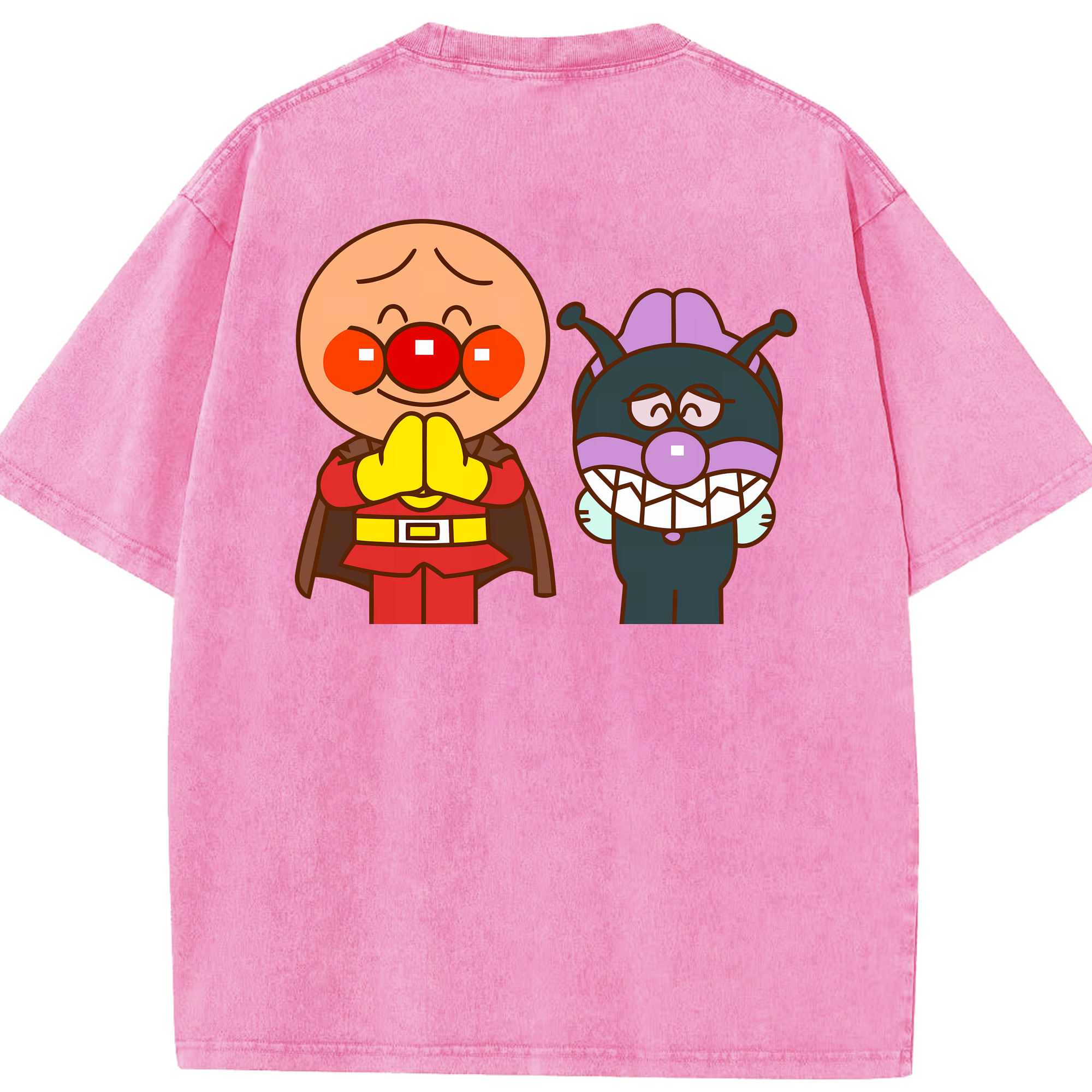 （画像用） アンパンマン Anpanman 綿100% ヴィンテージ風 半袖Tシャツ（背面プリント）